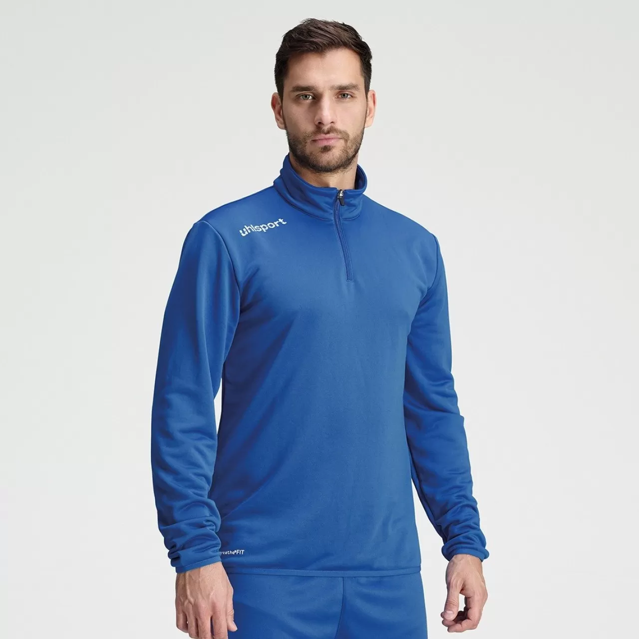 Cheap uhlsport Essential 1/4 Zip Top Azurblau/Weis