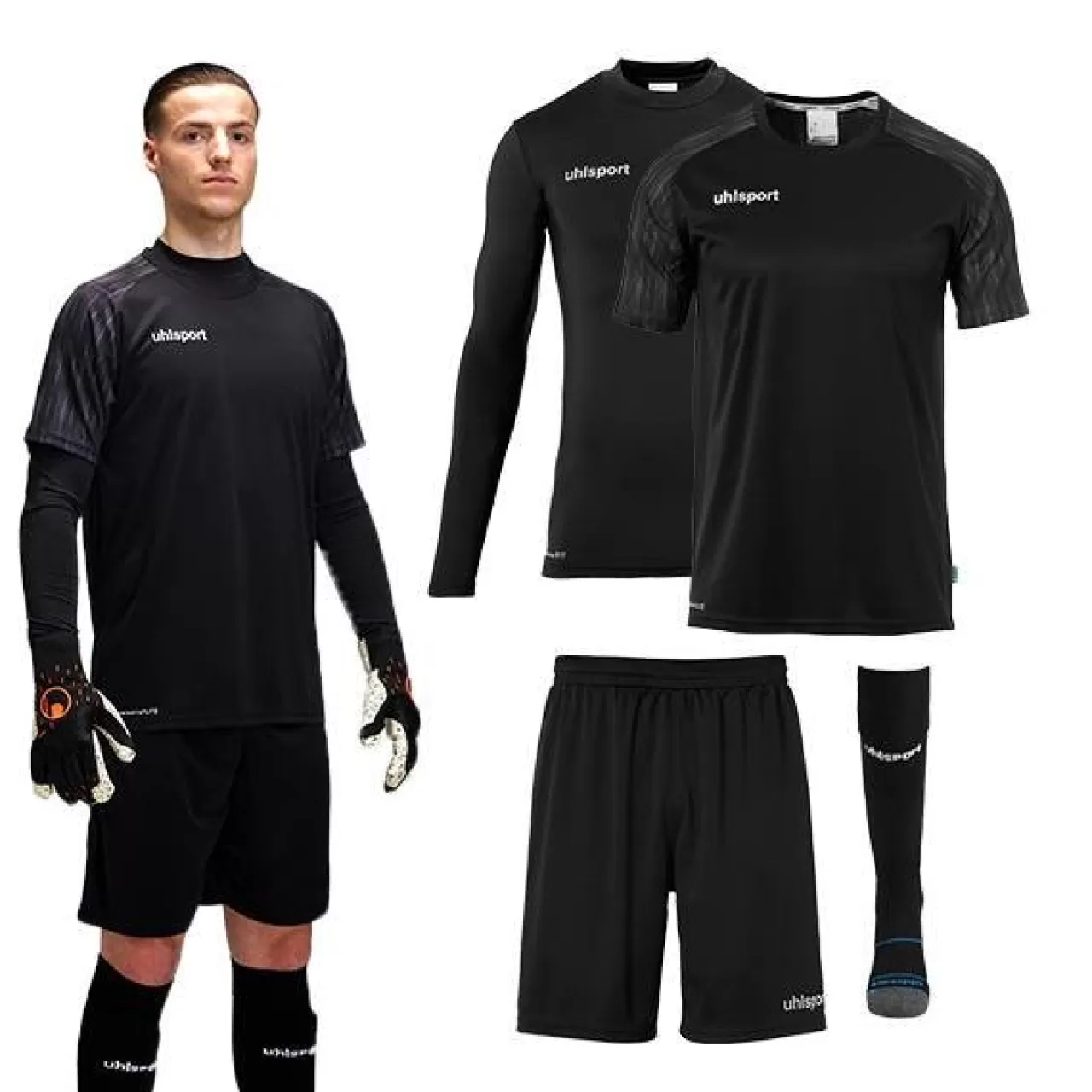 Shop uhlsport Reaction Goalkeeper Set Schwarz/Anthra